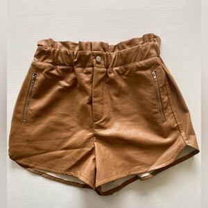 NWT  High waisted Faux leather pull on shorts